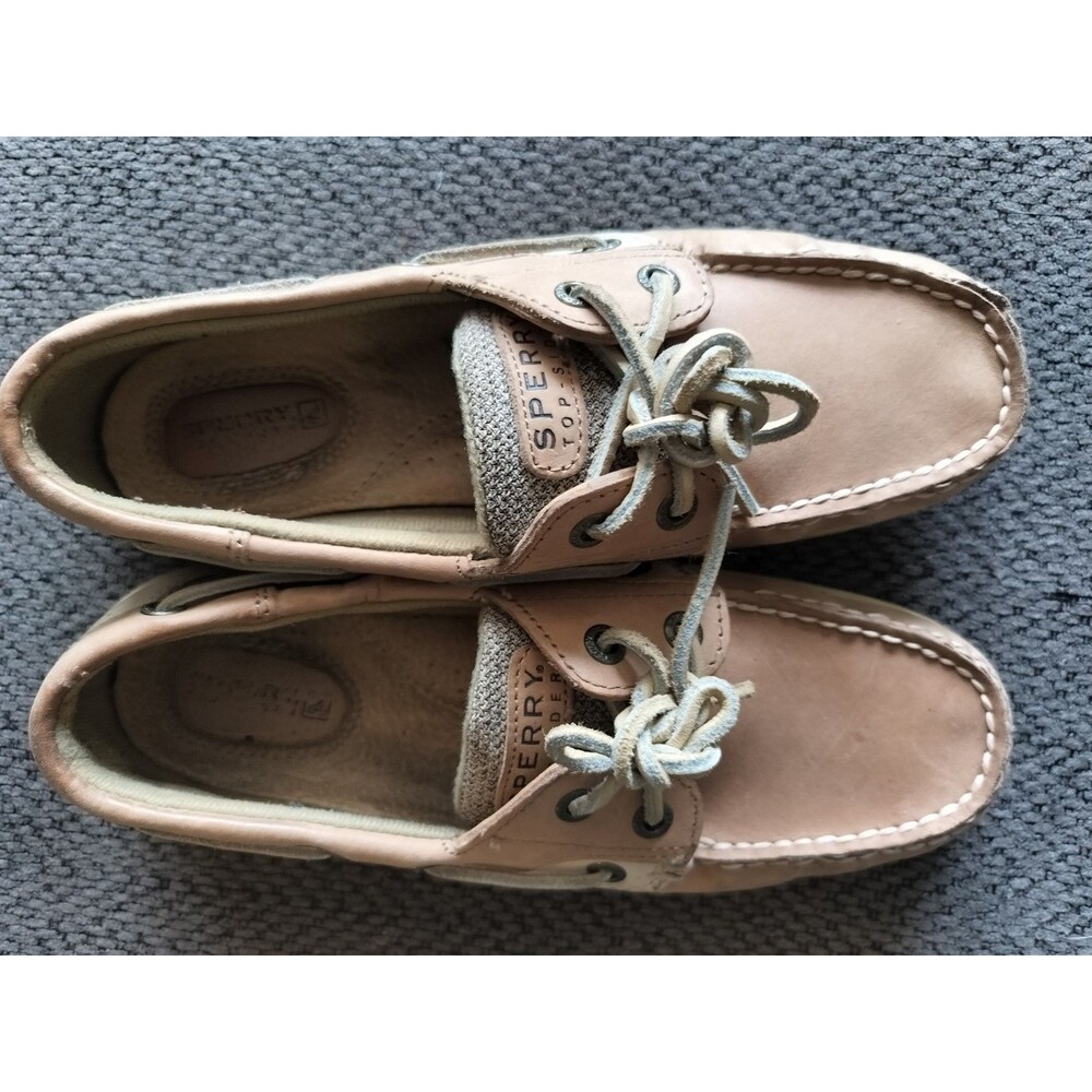 Sperry Top Sider Women's Size US 7 M Bluefish 2-Eye Boat Shoe Linen/Oat 9276619